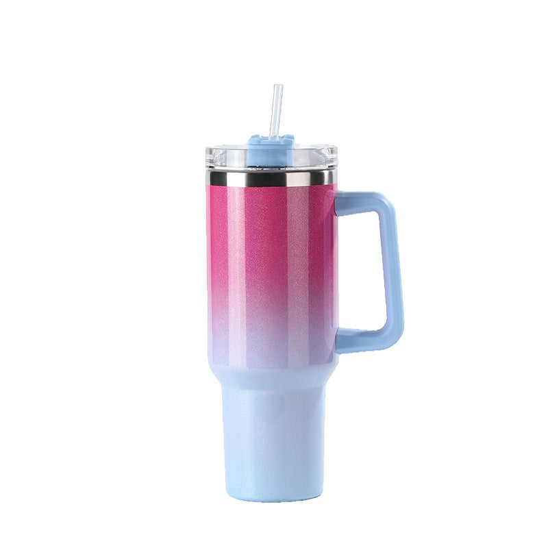 Wholesale Tumbler Ice Bullies Cup  Rainbow Paint Gradient Color Thermos Cup Straw Cup 40OZ Car Cup Ice Cup